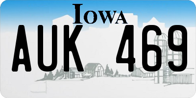 IA license plate AUK469