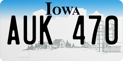 IA license plate AUK470