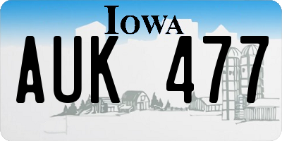 IA license plate AUK477
