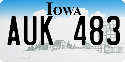 IA license plate AUK483