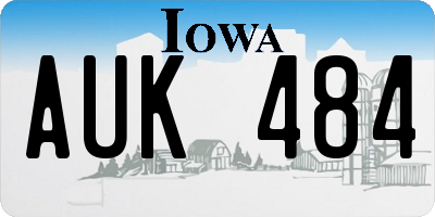 IA license plate AUK484