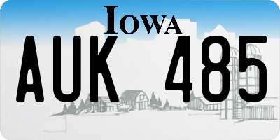 IA license plate AUK485