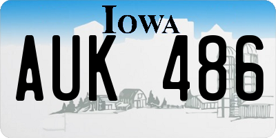 IA license plate AUK486