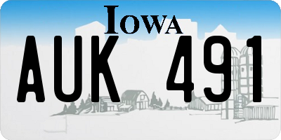 IA license plate AUK491