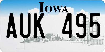 IA license plate AUK495