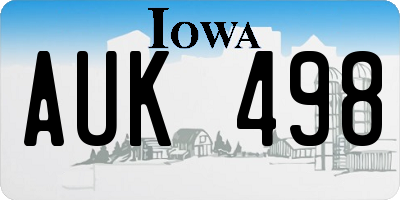 IA license plate AUK498