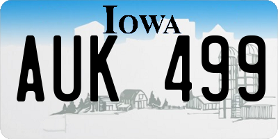 IA license plate AUK499