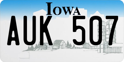 IA license plate AUK507