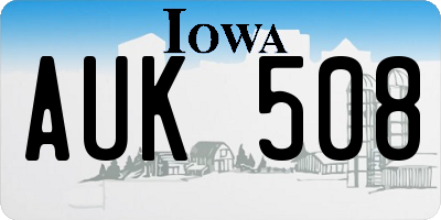 IA license plate AUK508