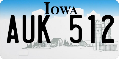 IA license plate AUK512