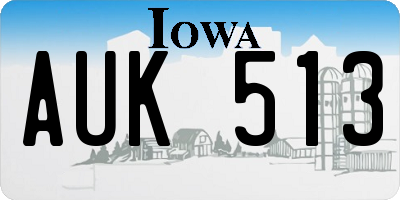IA license plate AUK513
