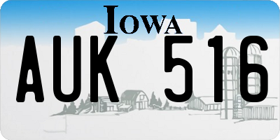 IA license plate AUK516
