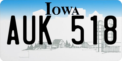 IA license plate AUK518