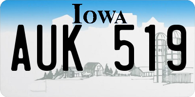 IA license plate AUK519