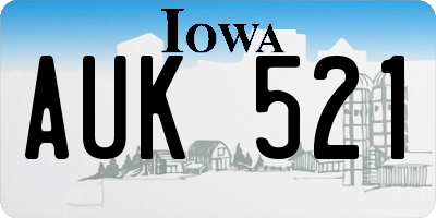IA license plate AUK521