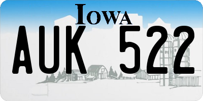 IA license plate AUK522