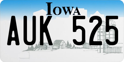 IA license plate AUK525