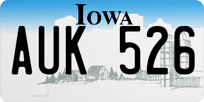 IA license plate AUK526