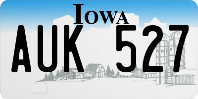 IA license plate AUK527
