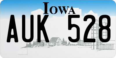 IA license plate AUK528