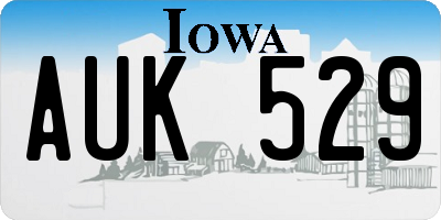 IA license plate AUK529
