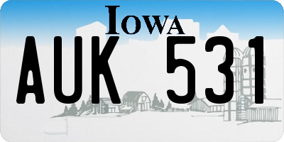 IA license plate AUK531