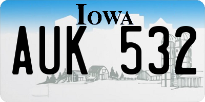 IA license plate AUK532