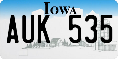 IA license plate AUK535