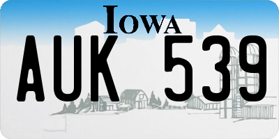 IA license plate AUK539