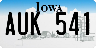 IA license plate AUK541