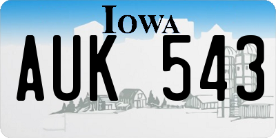 IA license plate AUK543