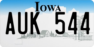 IA license plate AUK544