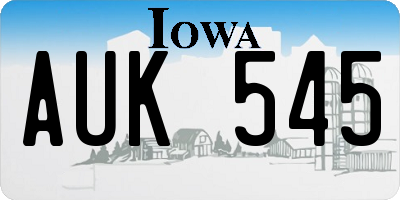 IA license plate AUK545