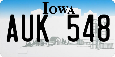 IA license plate AUK548