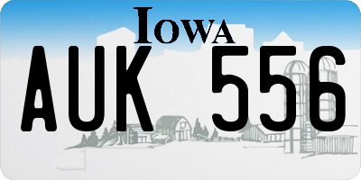 IA license plate AUK556