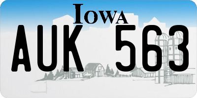 IA license plate AUK563