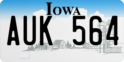 IA license plate AUK564