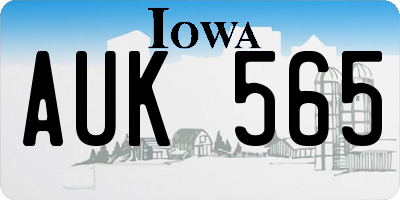 IA license plate AUK565