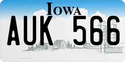IA license plate AUK566