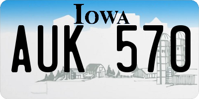 IA license plate AUK570