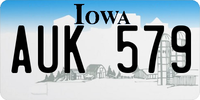 IA license plate AUK579