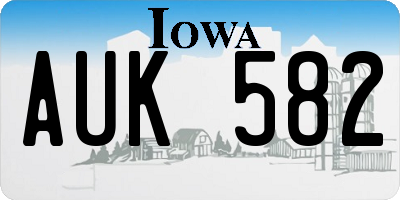 IA license plate AUK582