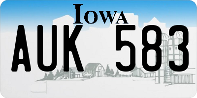 IA license plate AUK583