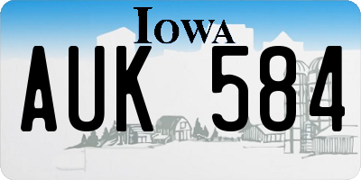 IA license plate AUK584