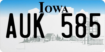 IA license plate AUK585