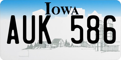 IA license plate AUK586