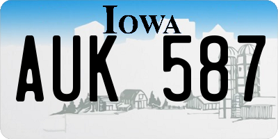 IA license plate AUK587