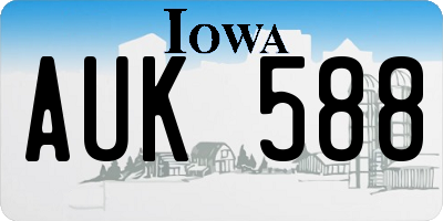 IA license plate AUK588