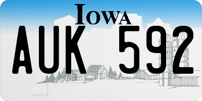 IA license plate AUK592