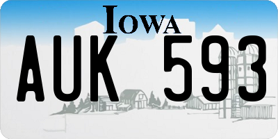 IA license plate AUK593